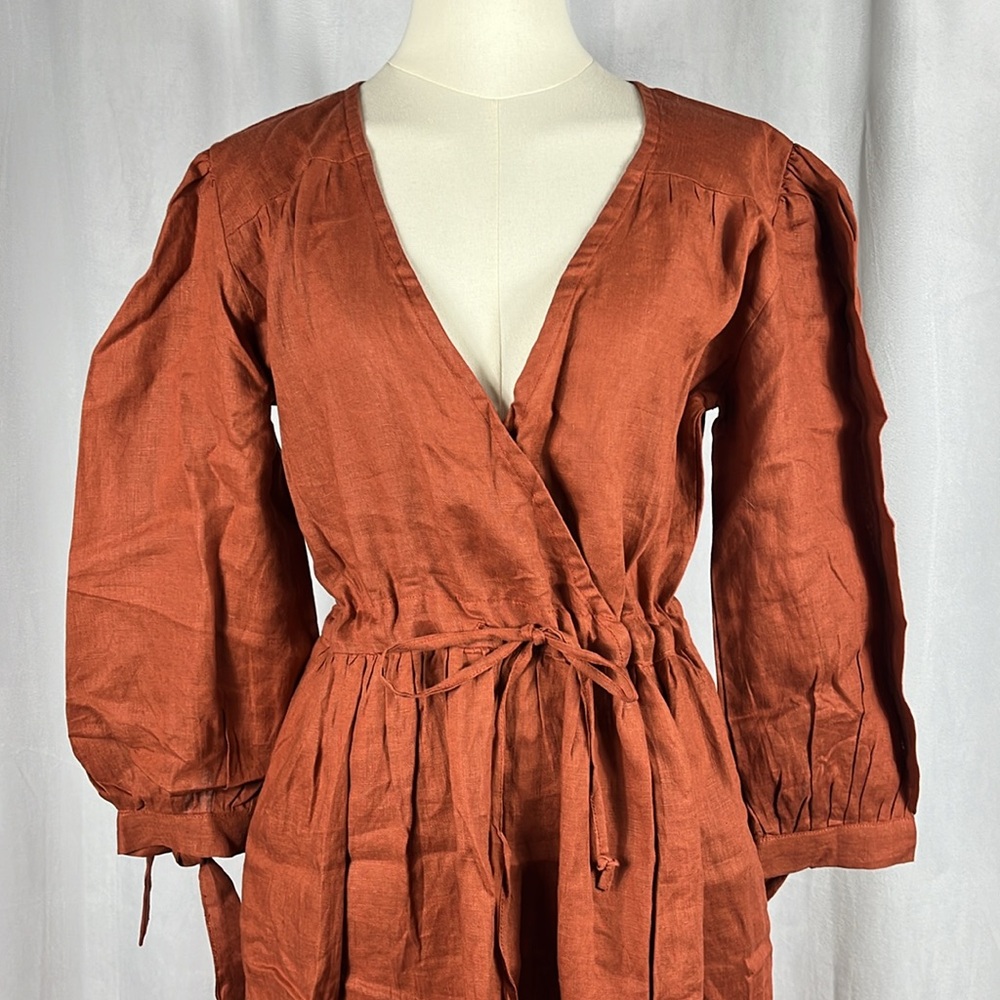 NWT Myrah Penaloza Valentina Dress in Harvest Moon Burnt Orange. - Picture 5 of 11